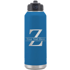 Personalized royal blue 32 oz vacuum insulated water bottle with 'Monogram letter Z' design