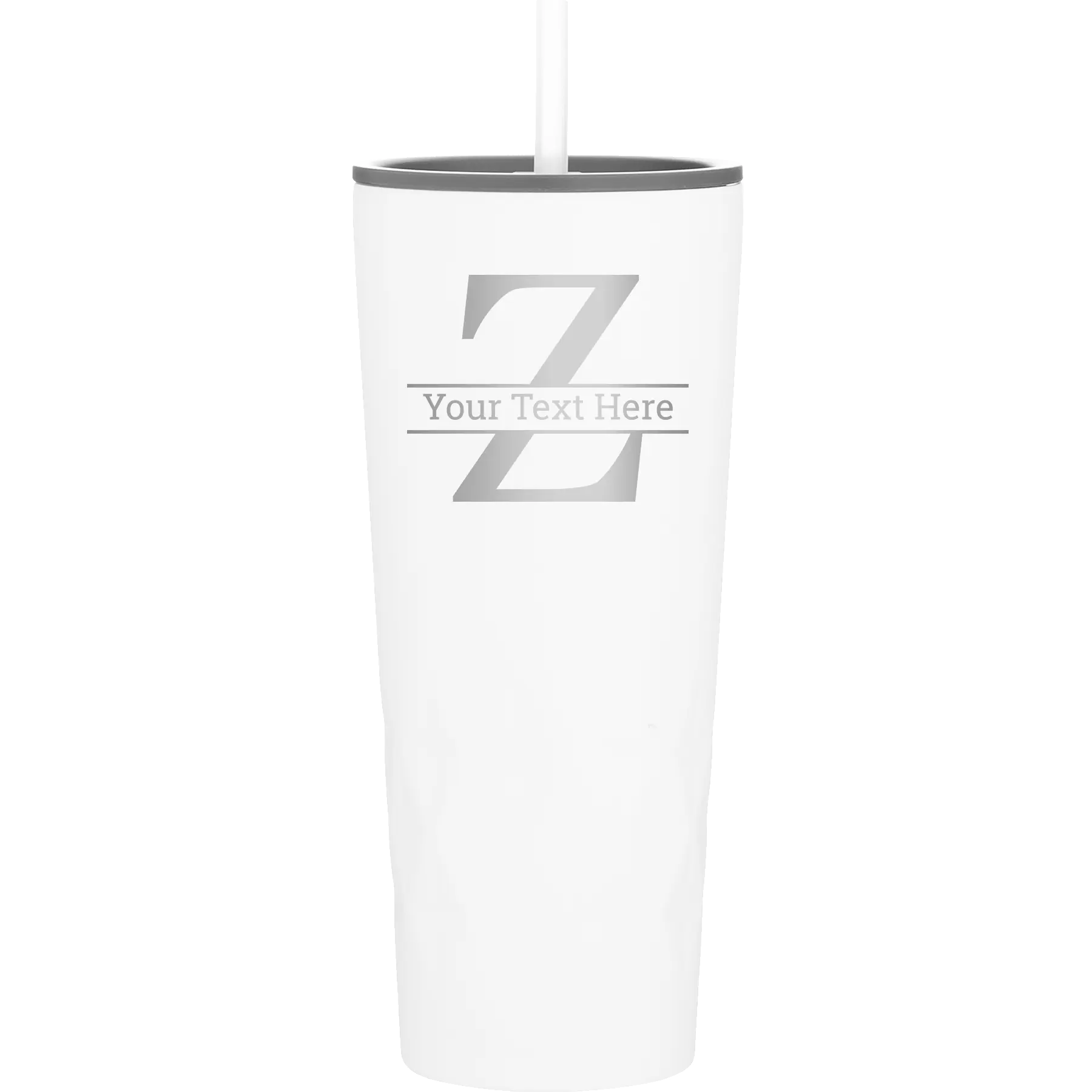 Personalized white 20 oz vacuum insulated tumbler with 'Monogram letter Z' design