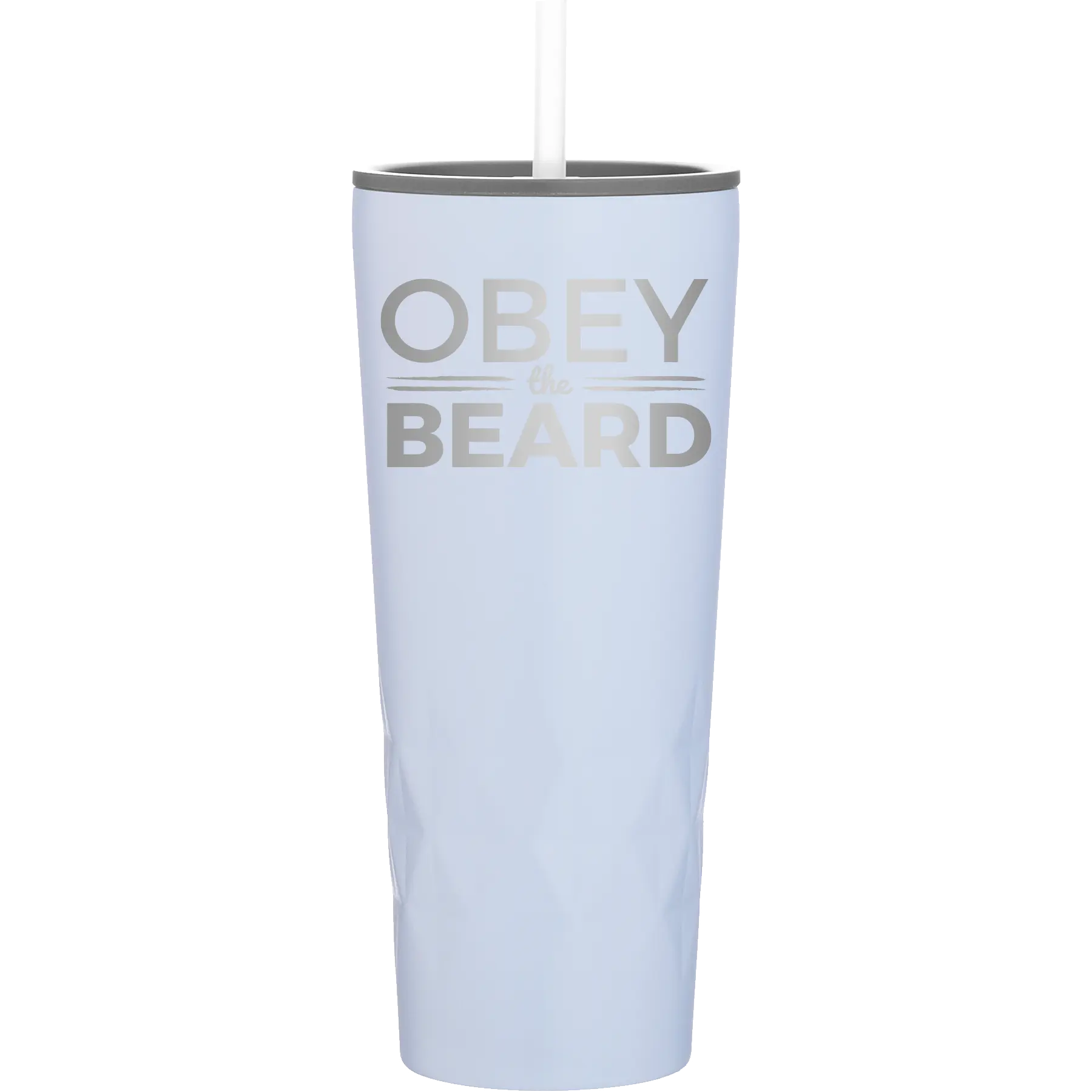 Laser etched landfall 20 oz vacuum insulated tumbler with 'Obey the Beard' design