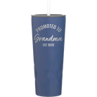 Personalized constellation 20 oz vacuum insulated tumbler with 'Promoted to Grandma' design