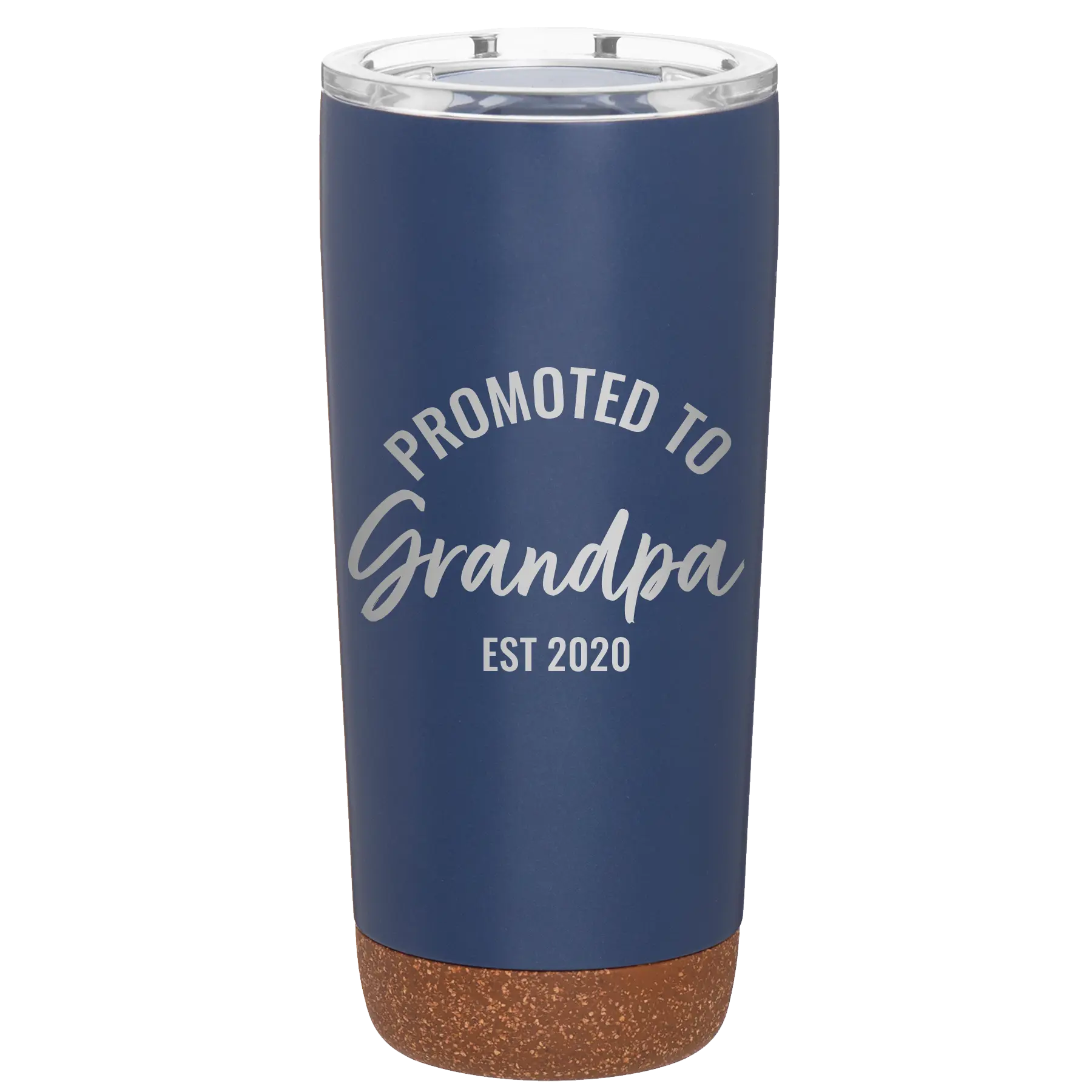 Personalized constellation 20 oz vacuum insulated tumbler with 'Promoted to Grandpa' design