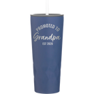 Personalized constellation 20 oz vacuum insulated tumbler with 'Promoted to Grandpa' design