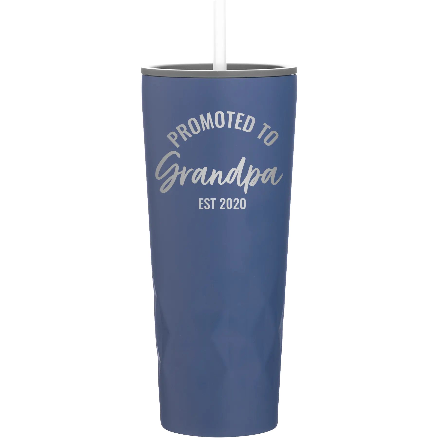 Personalized constellation 20 oz vacuum insulated tumbler with 'Promoted to Grandpa' design