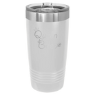 Laser etched white 20 oz vacuum insulated tumbler with 'Queen Bee' design