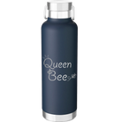 Laser etched navy 24 oz vacuum insulated water bottle with 'Queen Bee' design