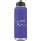 Laser etched purple 32 oz vacuum insulated water bottle with 'Queen Bee' design