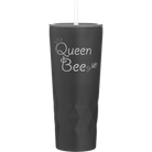 Laser etched black 20 oz vacuum insulated tumbler with 'Queen Bee' design