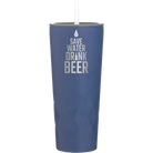 Laser etched constellation 20 oz vacuum insulated tumbler with 'Save Water Drink Beer' design