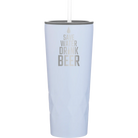 Laser etched landfall 20 oz vacuum insulated tumbler with 'Save Water Drink Beer' design