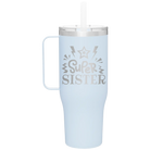 Laser etched landfall 40 oz vacuum insulated tumbler mug with 'Super Sister' design