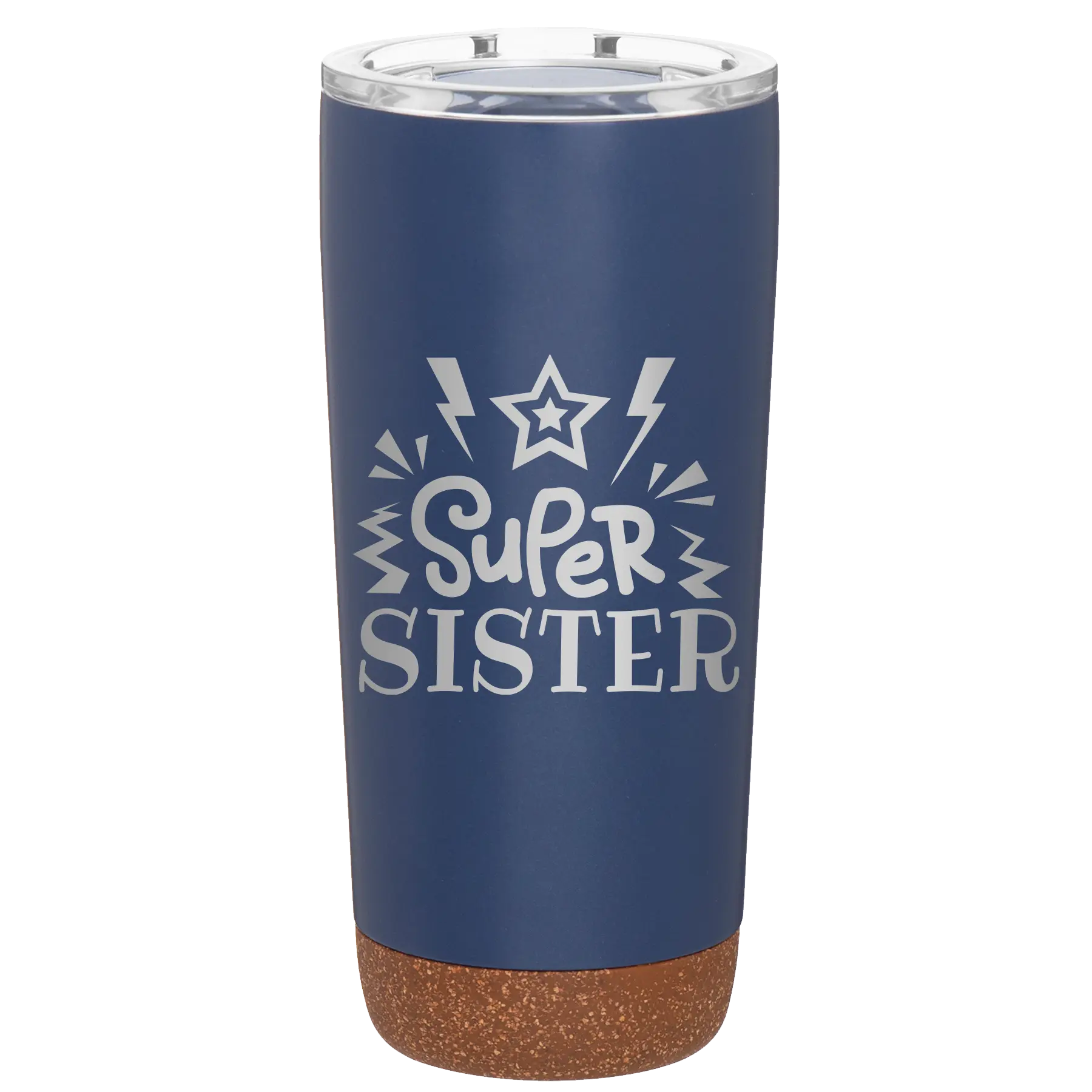 Laser etched constellation 20 oz vacuum insulated tumbler with 'Super Sister' design