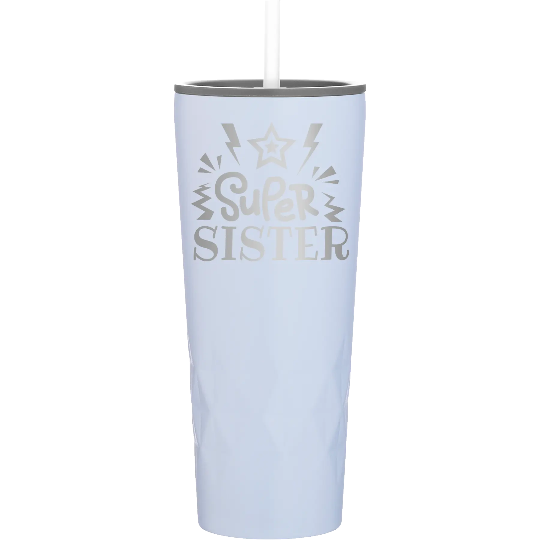 Laser etched landfall 20 oz vacuum insulated tumbler with 'Super Sister' design
