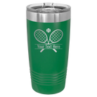 Personalized green 20 oz vacuum insulated tumbler with 'Tennis' design