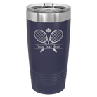 Personalized navy 20 oz vacuum insulated tumbler with 'Tennis' design