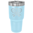 Personalized light blue 30 oz vacuum insulated tumbler with 'Tennis' design