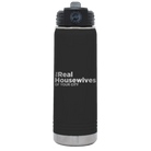 Personalized black 20 oz vacuum insulated water bottle with 'The Real Housewives' design