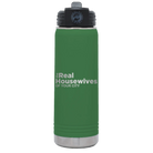Personalized green 20 oz vacuum insulated water bottle with 'The Real Housewives' design