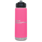 Personalized pink 20 oz vacuum insulated water bottle with 'The Real Housewives' design