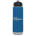 Personalized royal blue 20 oz vacuum insulated water bottle with 'The Real Housewives' design