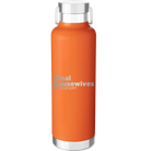 Personalized orange 24 oz vacuum insulated water bottle with 'The Real Housewives' design