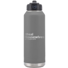Personalized dark gray 32 oz vacuum insulated water bottle with 'The Real Housewives' design