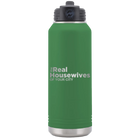 Personalized green 32 oz vacuum insulated water bottle with 'The Real Housewives' design