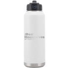 Personalized white 32 oz vacuum insulated water bottle with 'The Real Housewives' design