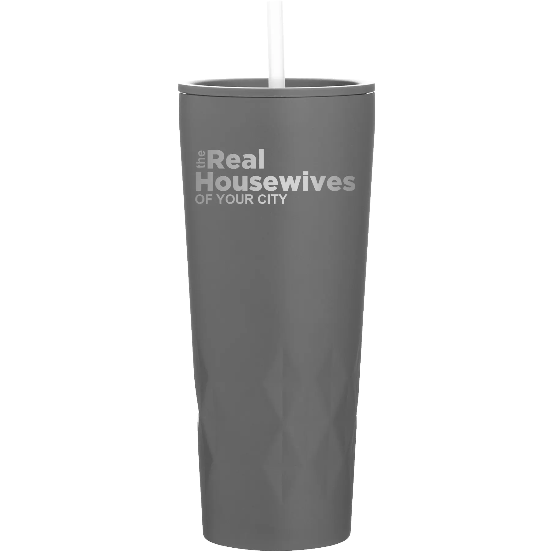 Personalized slate 20 oz vacuum insulated tumbler with 'The Real Housewives' design