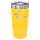 Personalized yellow 20 oz vacuum insulated tumbler with 'The Real Teachers' design