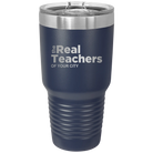 Personalized navy 30 oz vacuum insulated tumbler with 'The Real Teachers' design