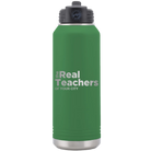 Personalized green 32 oz vacuum insulated water bottle with 'The Real Teachers' design