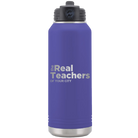 Personalized purple 32 oz vacuum insulated water bottle with 'The Real Teachers' design