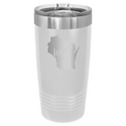 Laser etched white 20 oz vacuum insulated tumbler with 'Wisconsin Home' design