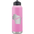 Laser etched light purple 32 oz vacuum insulated water bottle with 'Wisconsin Home' design