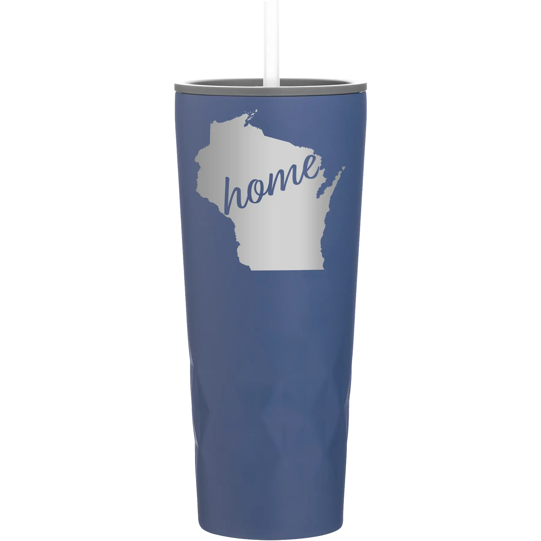 Laser etched constellation 20 oz vacuum insulated tumbler with 'Wisconsin Home' design