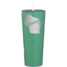 Laser etched forage 20 oz vacuum insulated tumbler with 'Wisconsin Home' design