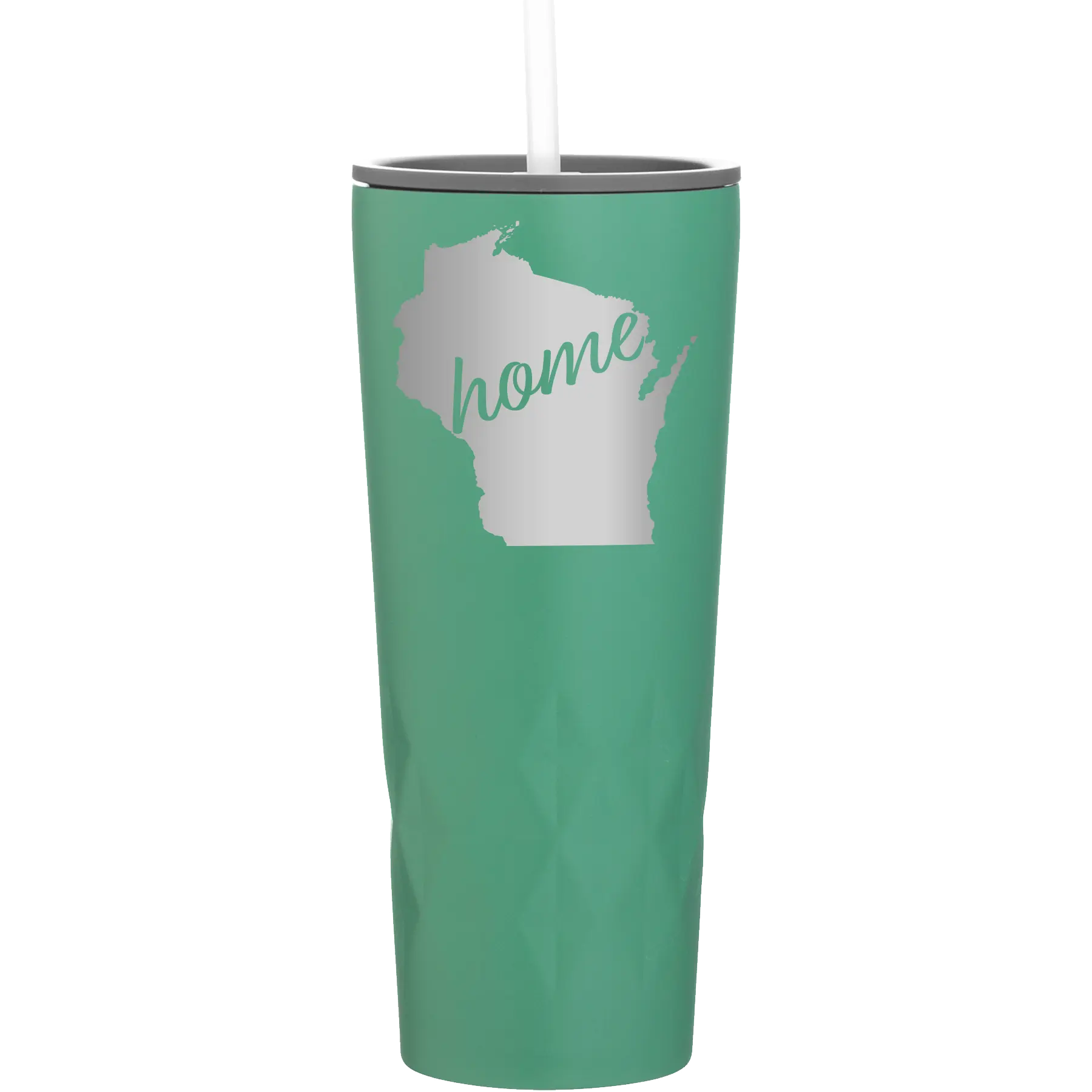 Laser etched forage 20 oz vacuum insulated tumbler with 'Wisconsin Home' design