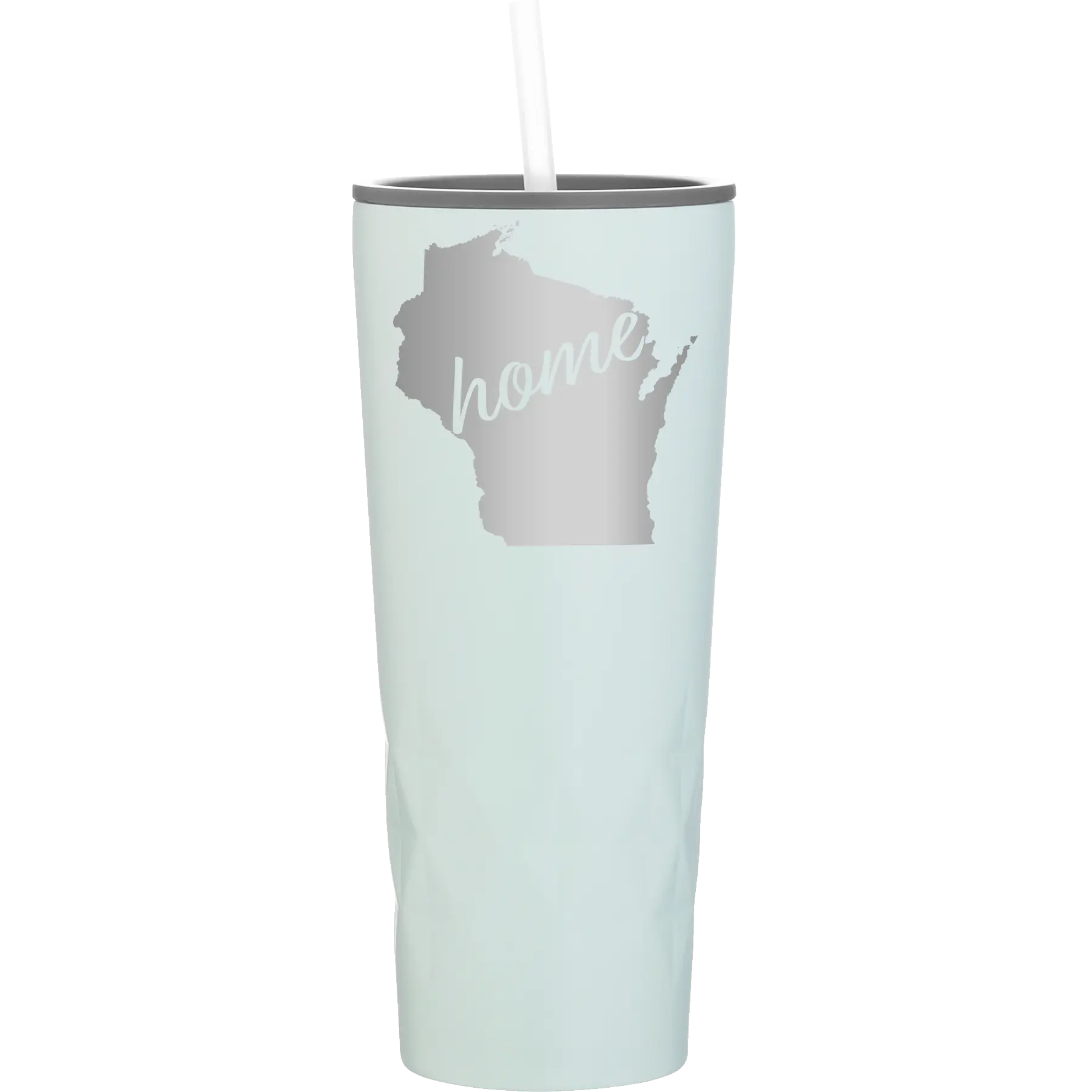 Laser etched meadow 20 oz vacuum insulated tumbler with 'Wisconsin Home' design