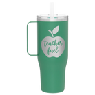 Laser etched forage 40 oz vacuum insulated tumbler mug with 'Teacher Fuel' design