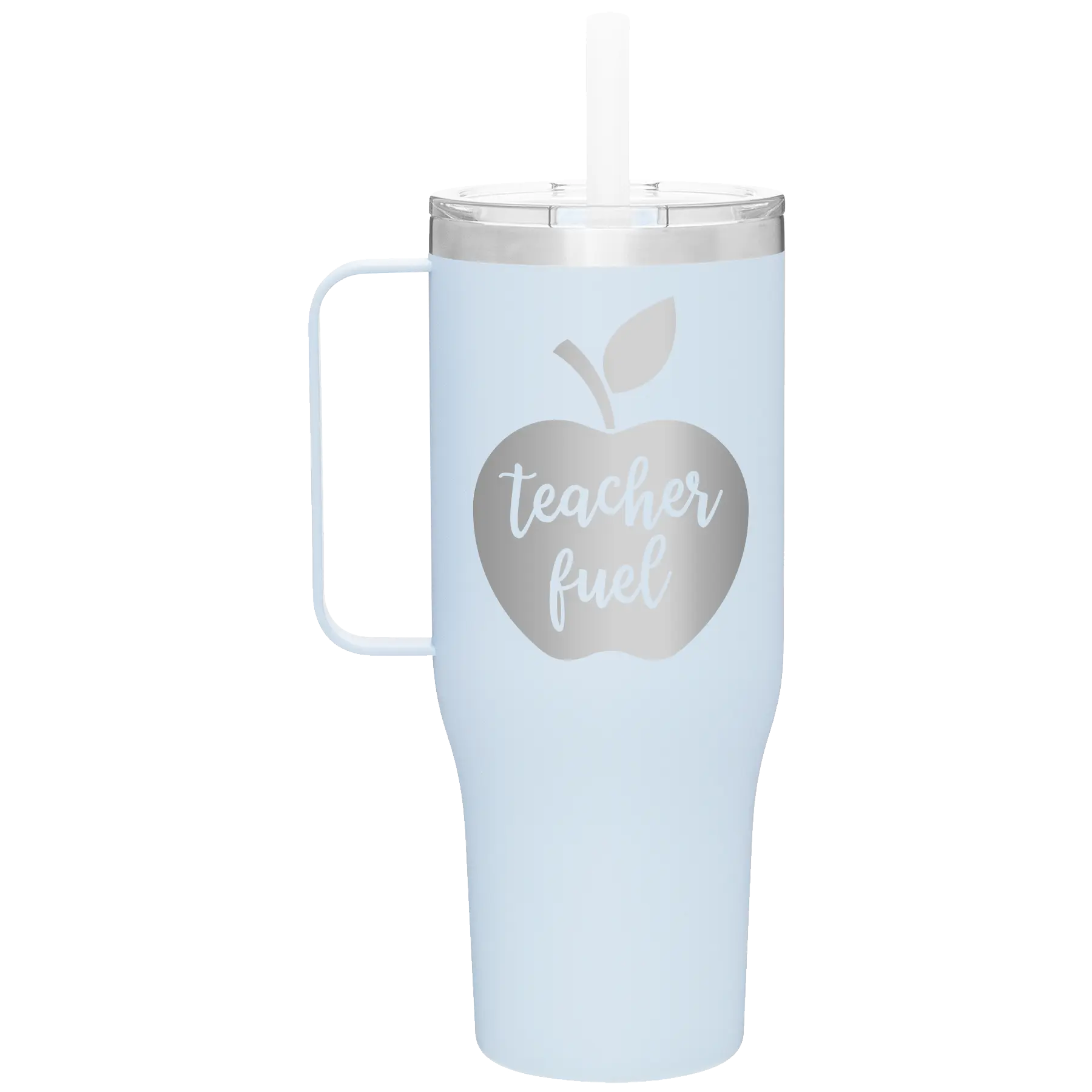 Laser etched landfall 40 oz vacuum insulated tumbler mug with 'Teacher Fuel' design