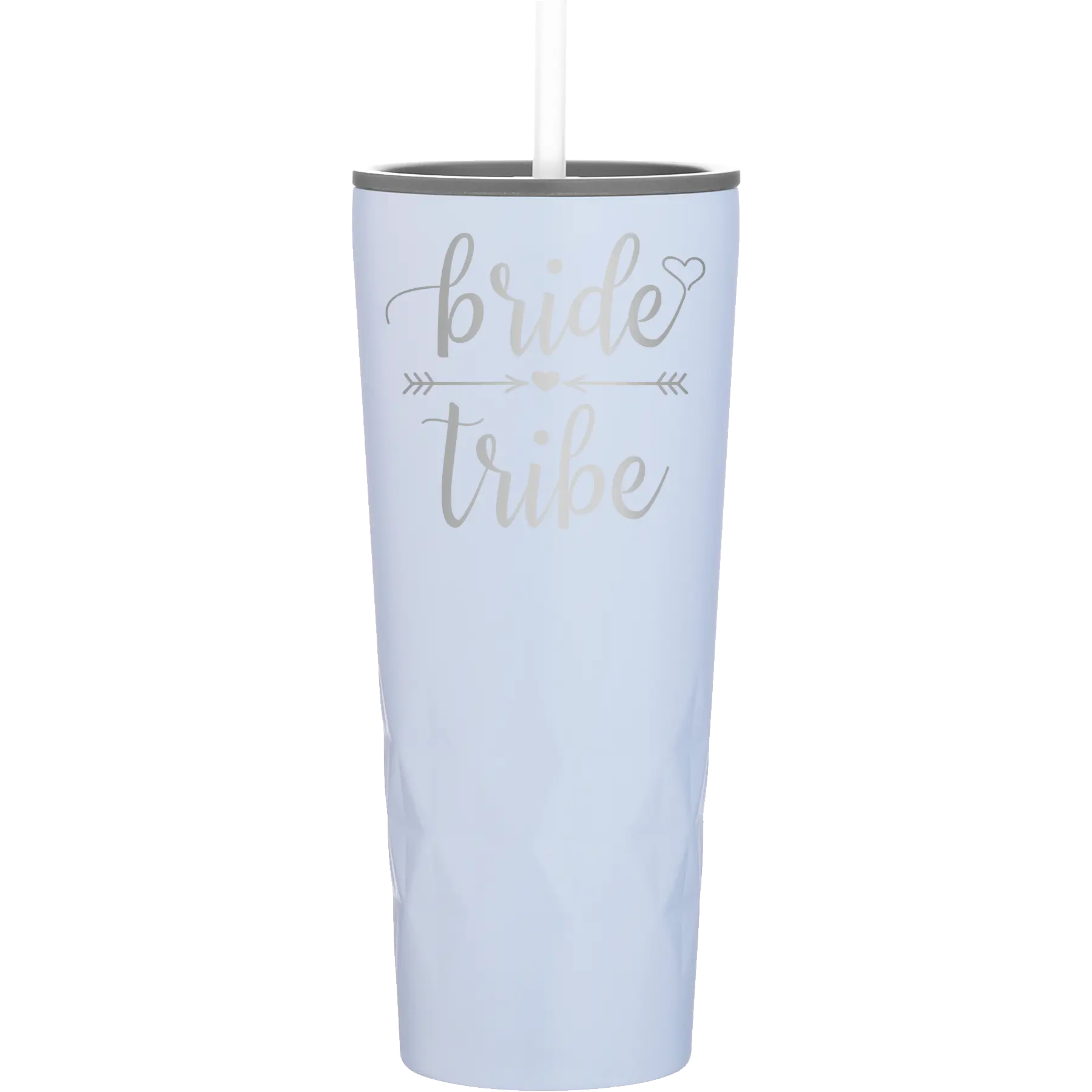 Laser etched landfall 20 oz vacuum insulated tumbler with 'Bride Tribe' design