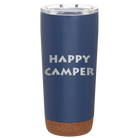 Laser etched constellation 20 oz vacuum insulated tumbler with 'Happy Camper' design