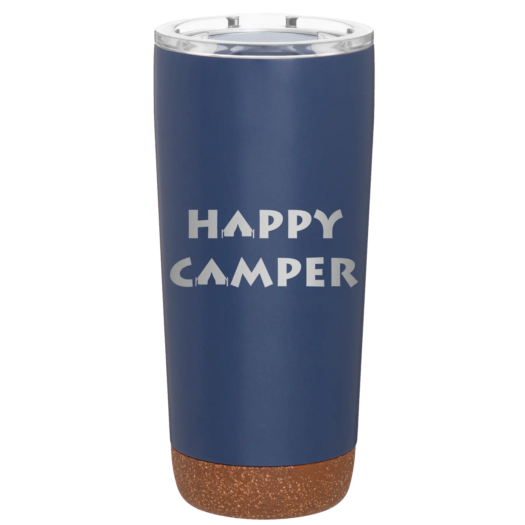 Laser etched constellation 20 oz vacuum insulated tumbler with 'Happy Camper' design