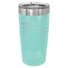 Laser etched teal 20 oz vacuum insulated tumbler with 'Sarcasm' design