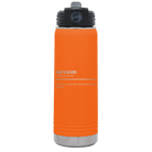 Laser etched orange 20 oz vacuum insulated water bottle with 'Sarcasm' design