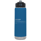 Laser etched royal blue 20 oz vacuum insulated water bottle with 'Sarcasm' design