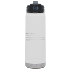 Laser etched white 20 oz vacuum insulated water bottle with 'Sarcasm' design