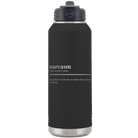 Laser etched black 32 oz vacuum insulated water bottle with 'Sarcasm' design