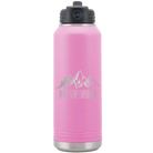 Laser etched light purple 32 oz vacuum insulated water bottle with 'Never Stop Exploring2' design