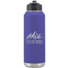 Laser etched purple 32 oz vacuum insulated water bottle with 'Never Stop Exploring2' design